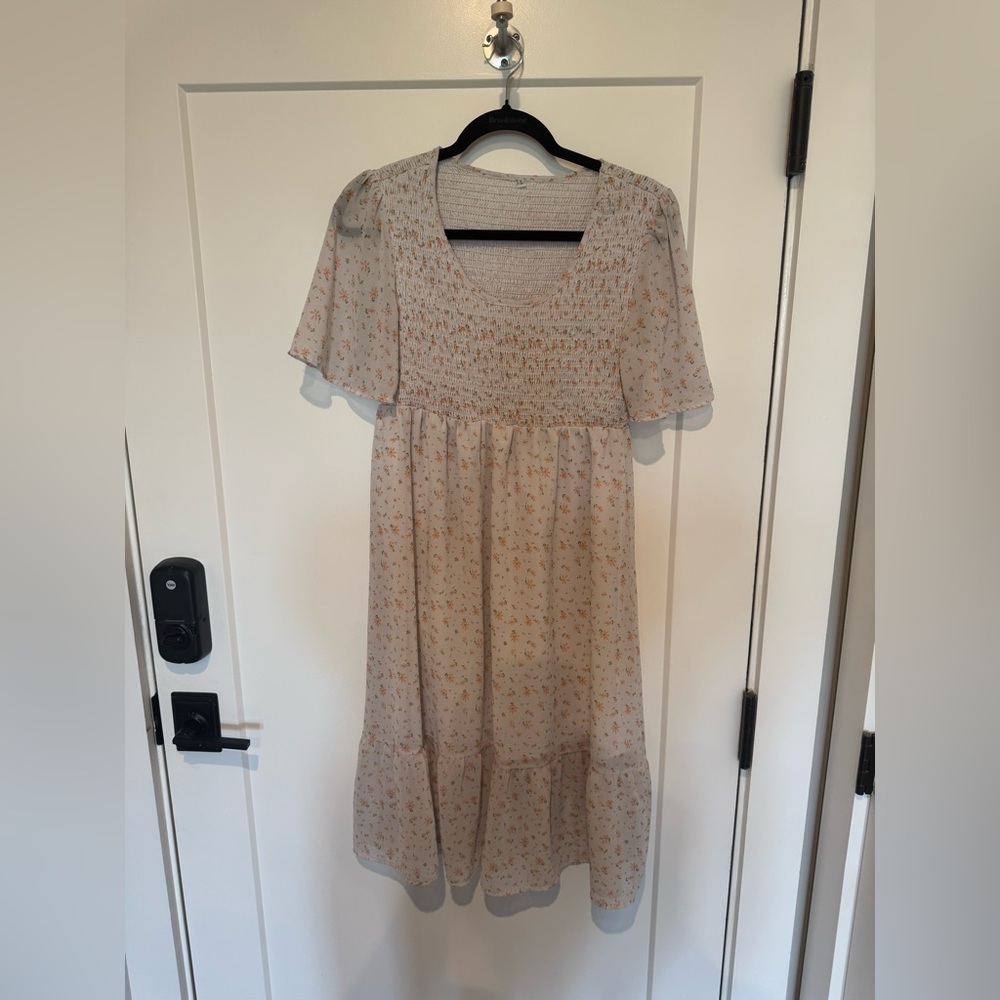 Floral Smocked Midi Dress
